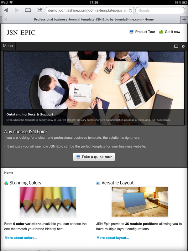 Mobile Ipad layout overview